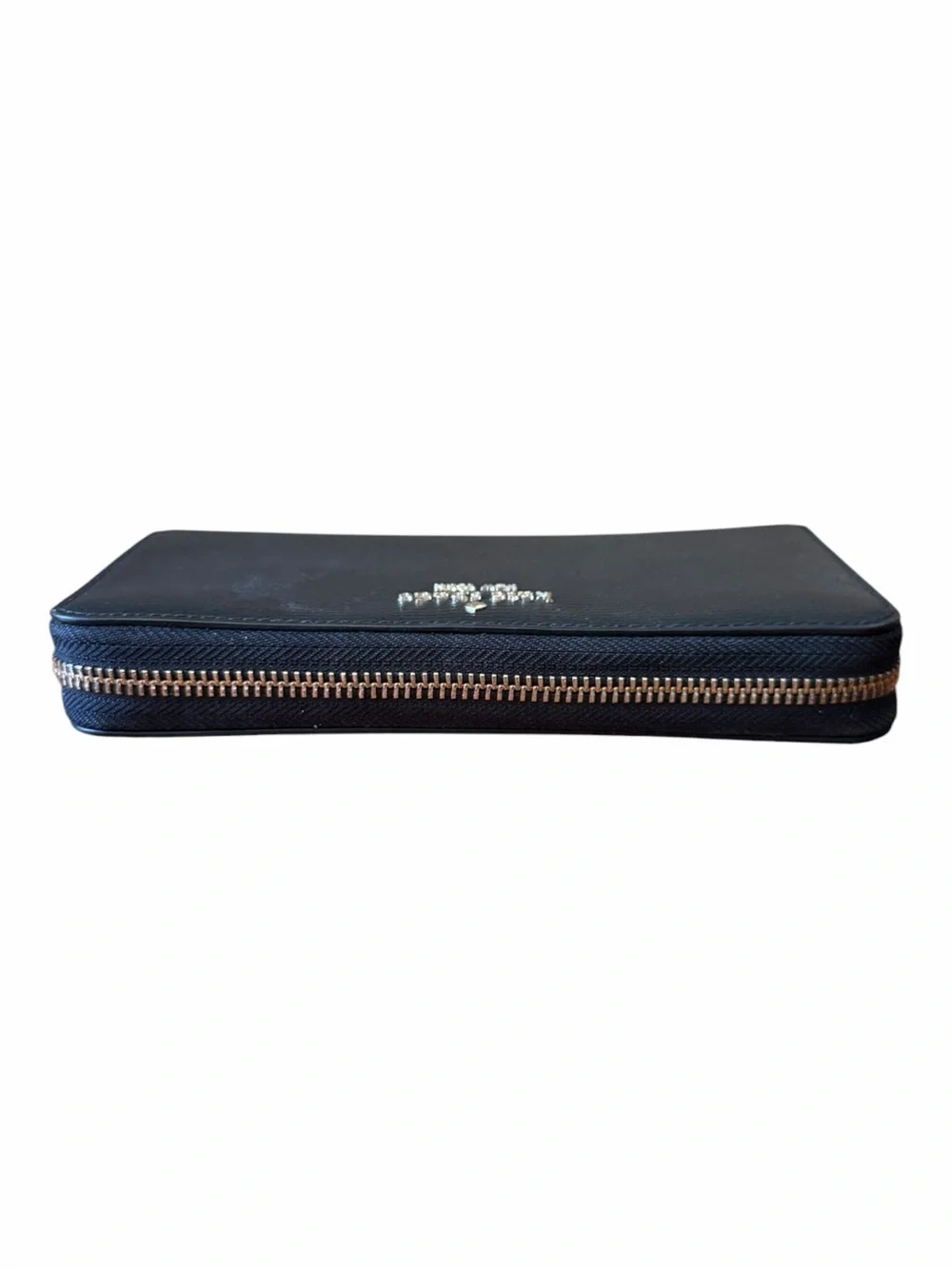 Kate Spade Leila Large Continental Wallet Black Pebbled Leather Zip Around